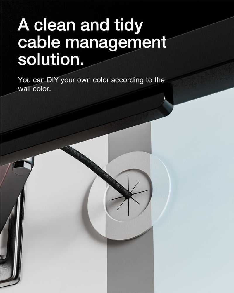VCELINK in Wall Cable Management Kit with Hole Saw Drill Attachment and Mounting Brackets, Hide TV Cords for Wall Mount, Cable Wall Plate for Network, HDMI, Coax, Speaker Cables, White, 2-Pack - Image 2